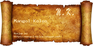 Mangol Kolos névjegykártya